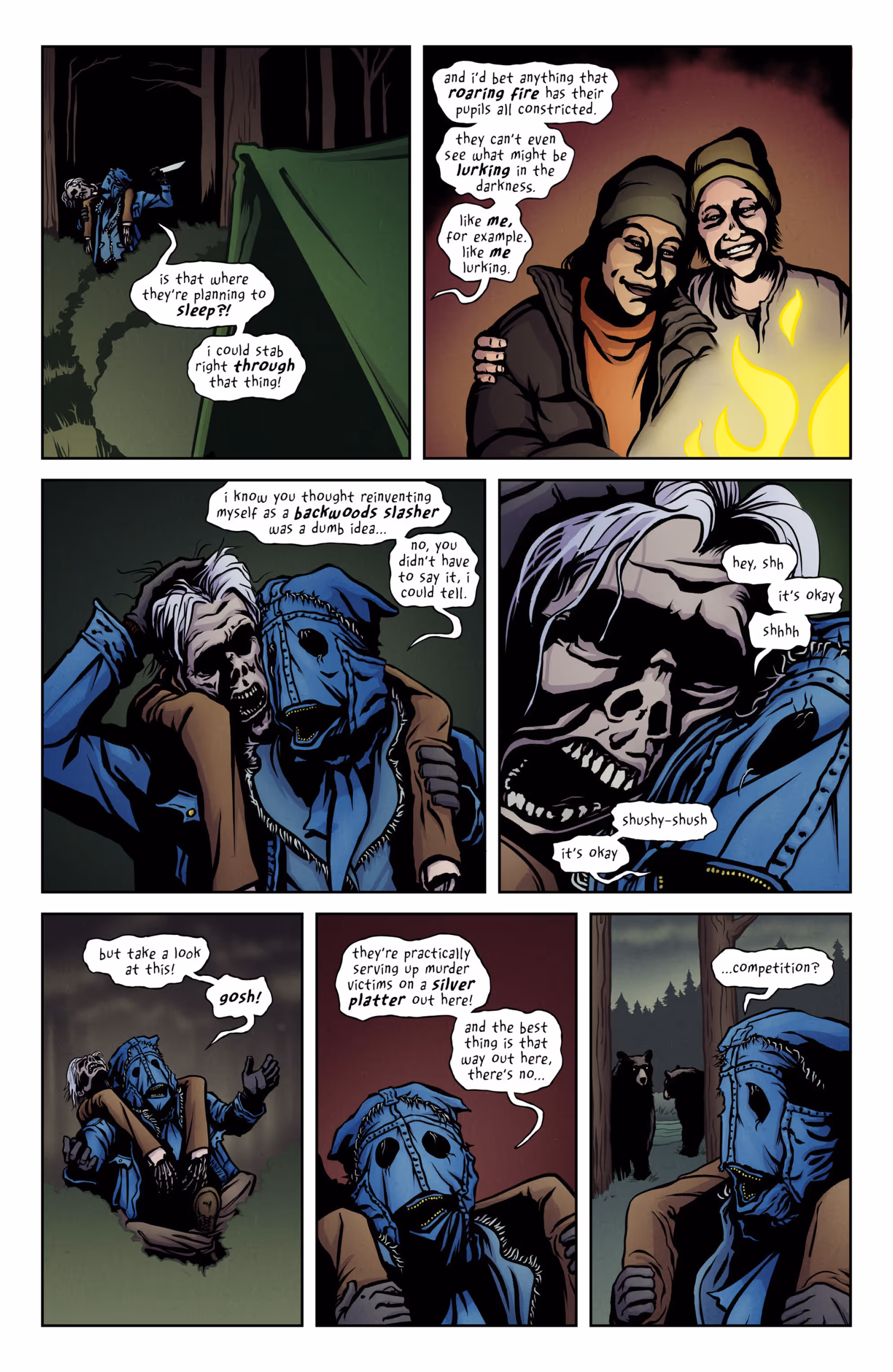 Page 2 of The Denim Devil in Lacerate Outdoors - the Denim Devil is stoked to have easy victims, but then sees bears.